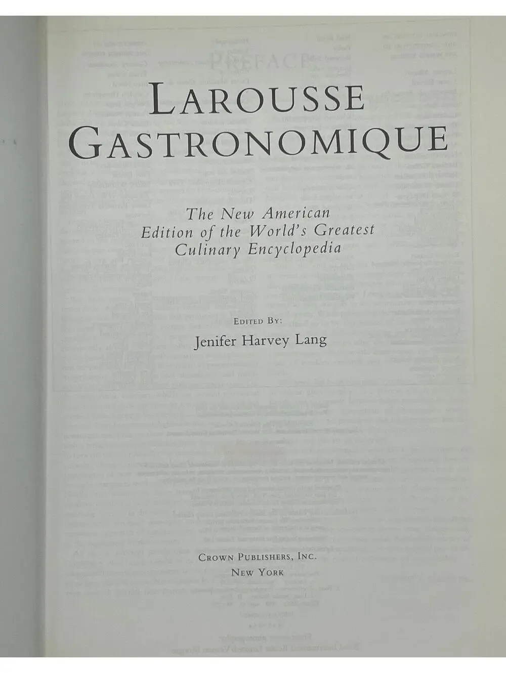 Vintage Larousse Gastronomique Cookbook: New American Edition